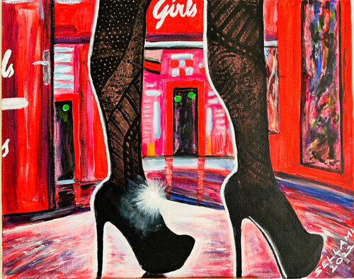 Red Light District by Ingrid Sellami, Painting for Sale on Singulart