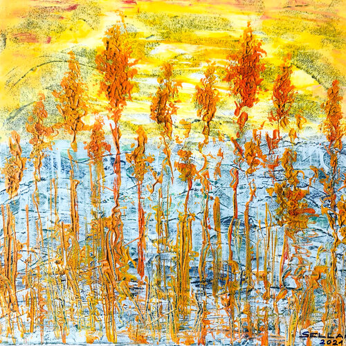 Schilf abstrakt van Ingrid Sellami, Schilderij te koop op Singulart