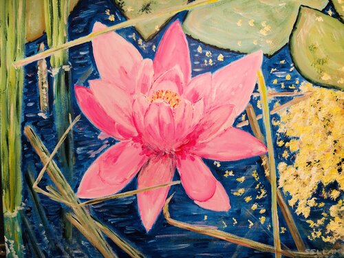 Seerose van Ingrid Sellami, Schilderij te koop op Singulart