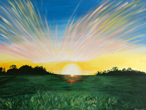 Strahlende Sonne van Ingrid Sellami, Schilderij te koop op Singulart