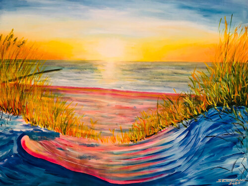 Strand pur van Ingrid Sellami, Schilderij te koop op Singulart