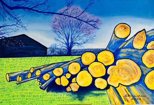 Tree Trunks von Ingrid Sellami, Malerei kaufen auf Singulart