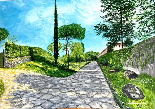 Via Appia Antica van Ingrid Sellami, Schilderij te koop op Singulart