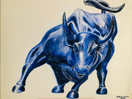 Wallstreet Bulle van Ingrid Sellami, Schilderij te koop op Singulart