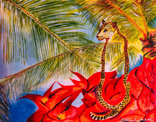 wild palms di Ingrid Sellami, Pittura in vendita su Singulart