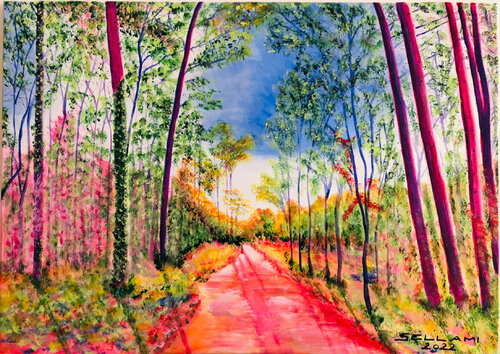 Chilling Forest van Ingrid Sellami, Schilderij te koop op Singulart