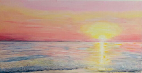 Sonnenuntergang van Ingrid Sellami, Schilderij te koop op Singulart