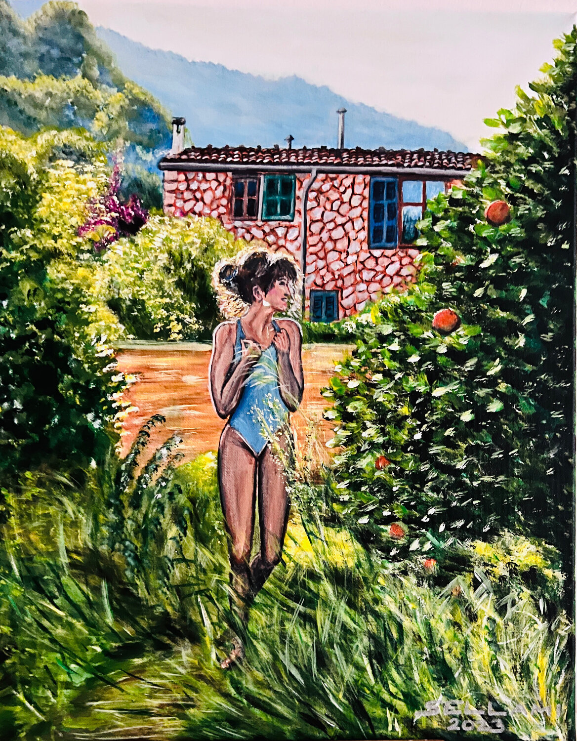 Mädchen im Garten Ingrid Sellami