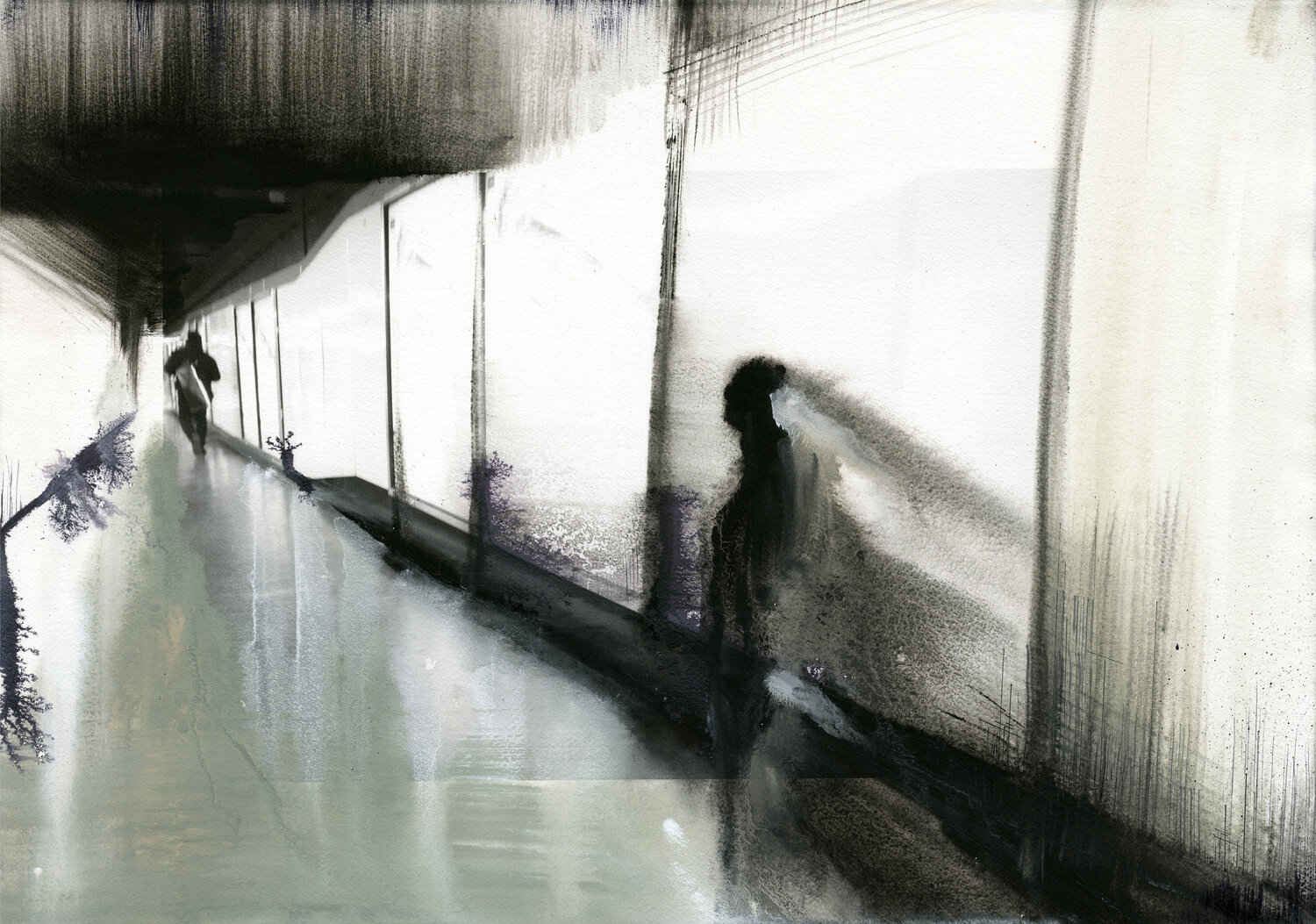 En traversant la nuit#7 Hugues Breton Pintura original en venta