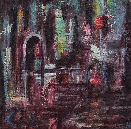 "The night i saw my own light" part 1 (Diptych)  (La notte della riflessione) van Bo Vivante, Schilderij te koop op Singulart