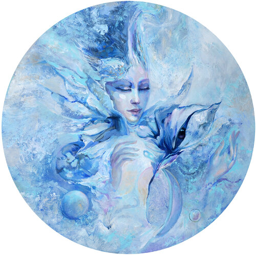 Appearing of a Bleu Melody van Marina ORREA, Schilderij te koop op Singulart