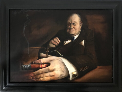 Sir Winston par Alessandro Marini, Peinture en vente sur Singulart