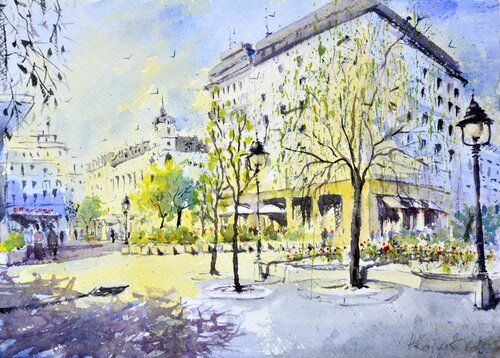 Remembering of Old Republic Square in Belgrade 35x25cm 2019 Nenad Kojić