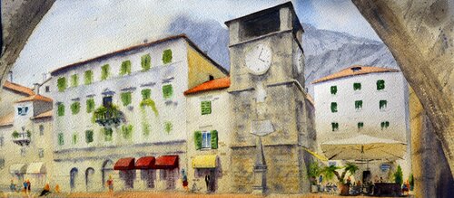 Souvenir from Kotor Montenegro 23x54 cm 2019 di Nenad Kojić, Pittura in vendita su Singulart
