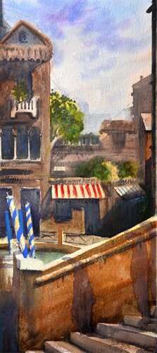Silent tone of Venice landscape Italy 23x54 cm 2019 van Nenad Kojić, Schilderij te koop op Singulart