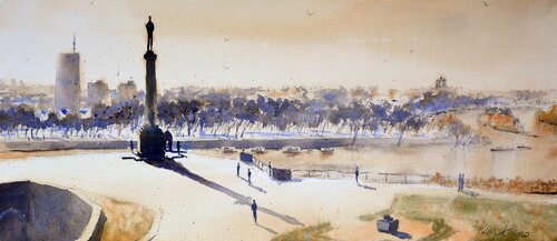 Victor Statue on Kalemegdan, Belgrade 23x53cm 2020 Nenad Kojić