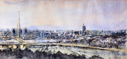 Ski trail panoramic view of Belgrade 17x36 2020 Nenad Kojić
