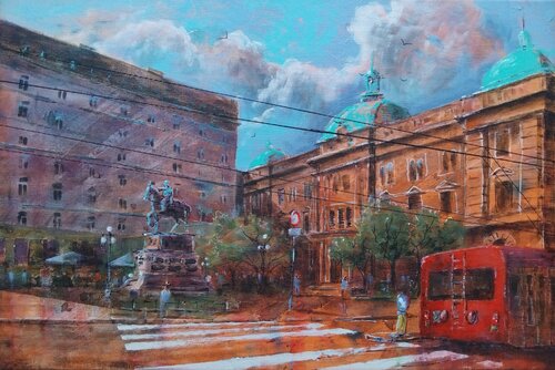 Trg republike Beograd 60x40cm 2024 Nenad Kojić