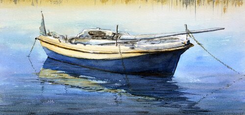 Boat Corfu Greece 17x36 cm 2020 Nenad Kojić