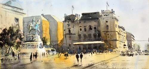 Old Republic square horizontal Beograd 17x36 cm 2020 Nenad Kojić