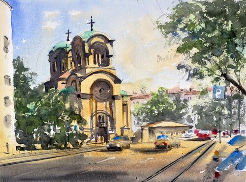Aleksandar Nevski church Belgrade 25x35cm 2020 Nenad Kojić