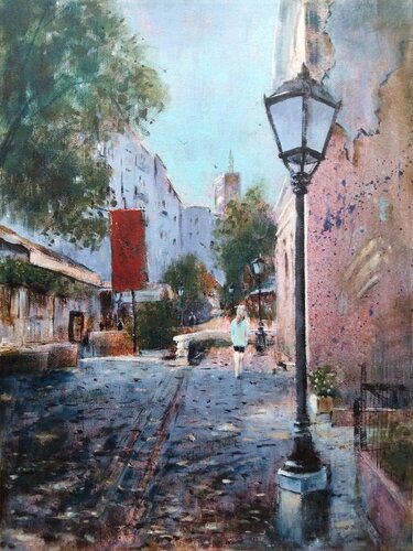 Savamala view Belgrade Beograd 30x40 cm 2024 von Nenad Kojić, Malerei kaufen auf Singulart