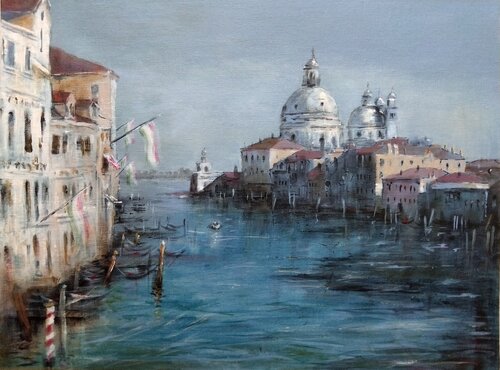 St. Maria and sea view Venice Italy 30x40cm 2024 Nenad Kojić