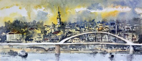 Colors of sky Belgrade 23x54cm 2022 Nenad Kojić