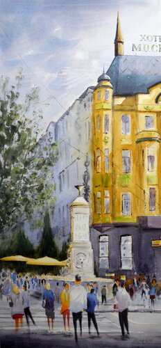 Terazije Beograd 92x43 cm 2025 by Nenad Kojić, Painting for Sale on Singulart