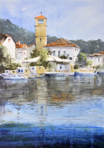Veli Iz Adriatic island Croatia 25x36 cm 2023 von Nenad Kojić, Malerei kaufen auf Singulart