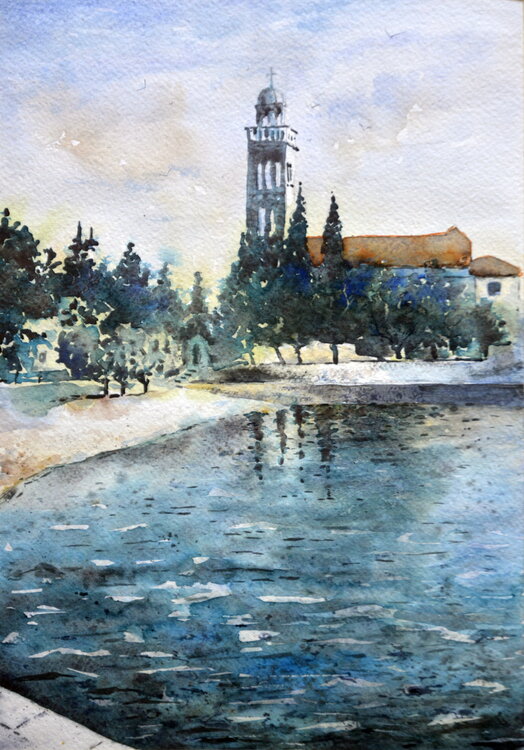Small beach Island Hvar Croatia 25x36 cm 2025 Nenad Kojić