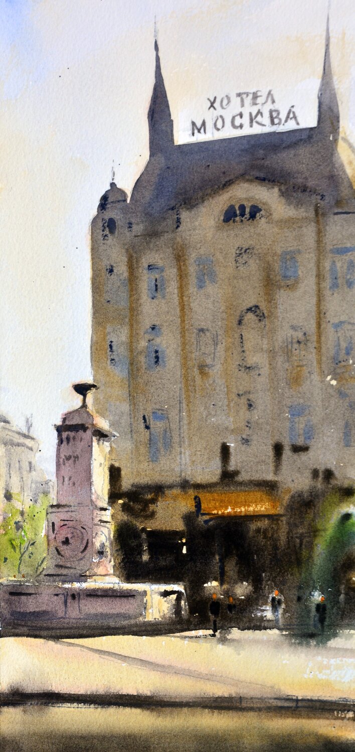 Senke na Terazijama Hotel Moskva Beograd 17x36 cm 2020 Nenad Kojić