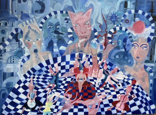Spiele der Zeit van Bianca Scheich, Schilderij te koop op Singulart