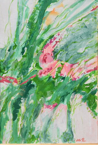 Green GrassHopper par Di Della Pace, Peinture en vente sur Singulart