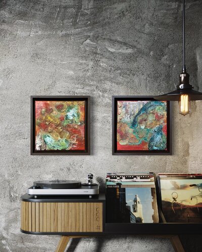 Diptych - Healing Waters - Renewal and Rejuvenation par Maja Weller, Peinture en vente sur Singulart