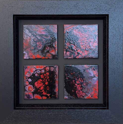 FRAGMENTED CONTINUUM – CRIMSON NEXUS di Maja Weller, Pittura in vendita su Singulart