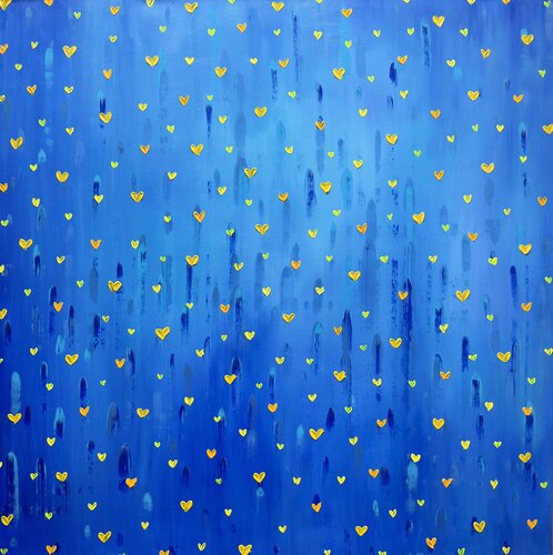 Heartfall : Blue van Iva Urban, Schilderij te koop op Singulart