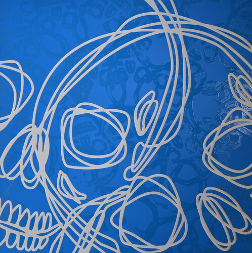 TÊTES DE MORT BLEUES par Thibault Daclin, Sculpture en vente sur Singulart