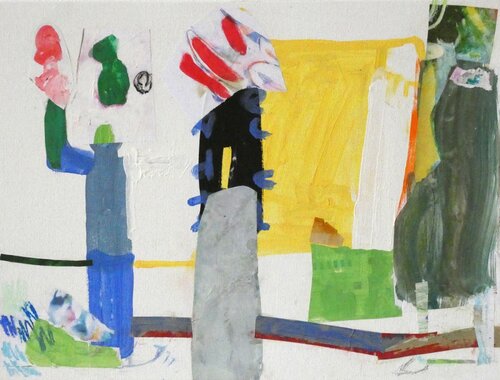 Der Schaman und der Baum-Mensch di Claudette Griffiths, Pittura in vendita su Singulart