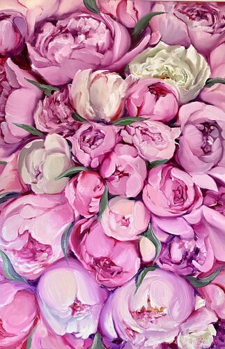 Pink peony von Elena Hromova, Malerei kaufen auf Singulart