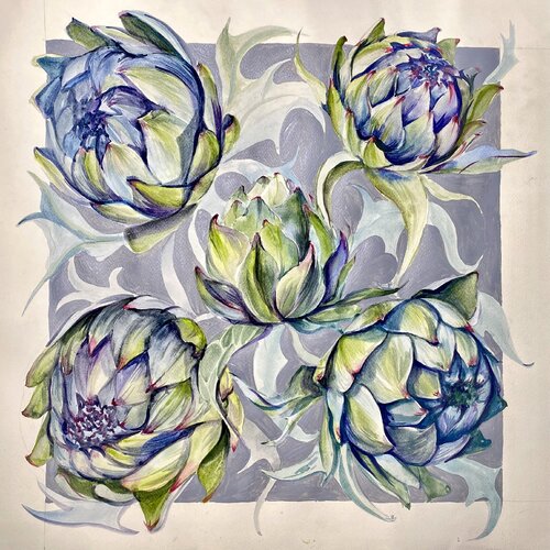 Carciofi par Elena Hromova, Œuvre sur papier en vente sur Singulart