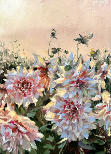 Dahlias von Elena Hromova, Malerei kaufen auf Singulart
