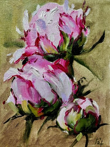 peony buds by Elena Hromova, Drawing for Sale on Singulart