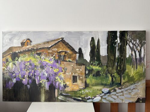Ancient Roman Road de Elena Hromova, Dibujo a la venta en Singulart