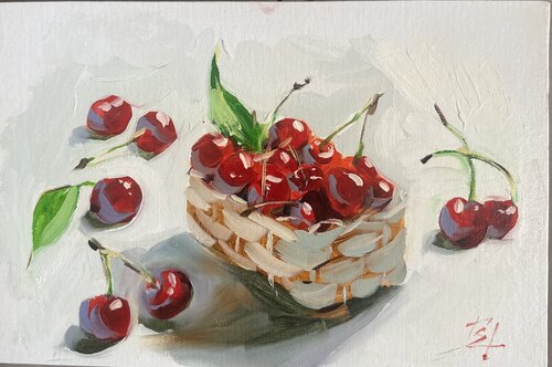 sweet cherry by Elena Hromova, Work on Paper for Sale on Singulart