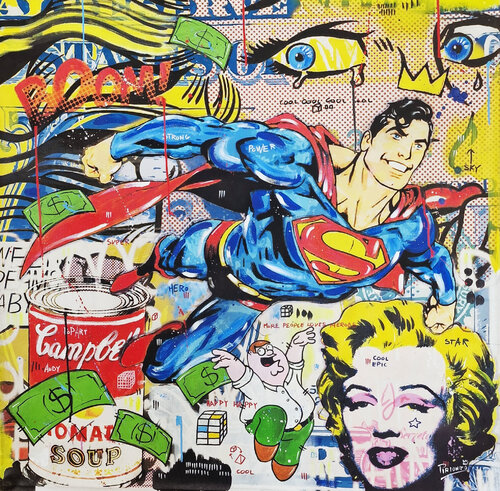 Pop is Super - Piriongo by Piergiorgio Leonforte aka Piriongo, 기타 매체 for Sale on Singulart