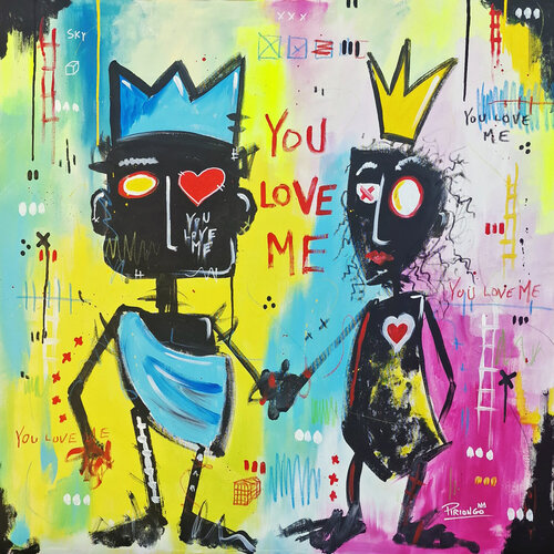 You love me - Piriongo par Piergiorgio Leonforte aka Piriongo, Peinture en vente sur Singulart