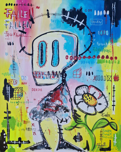 Fallen in the flower - Piriongo par Piergiorgio Leonforte aka Piriongo, Peinture en vente sur Singulart