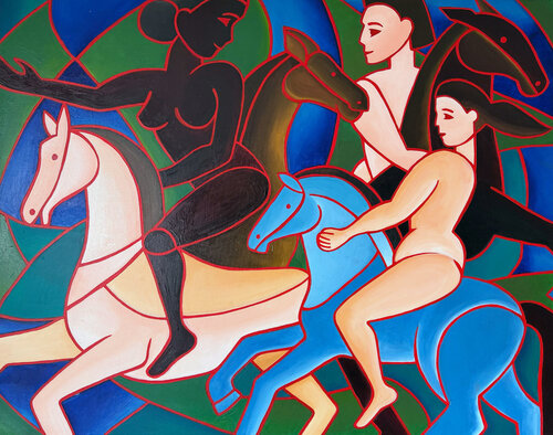 Reiterinnen by Nana Stein, 회화 for Sale on Singulart