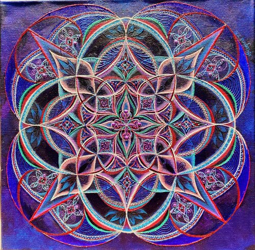 "Thousand-petaled Lotus" di Mirjana Amidzic, Pittura in vendita su Singulart